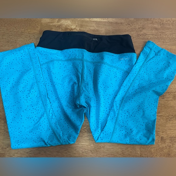 Nike 3/4 running tights - turquoise with pattern - Picture 3 of 3